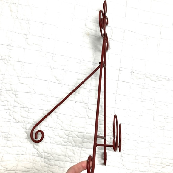 decorative plate stand iron 21" high 12" wide holds small or large handmade - Picture 4 of 7